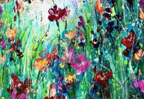 Colorful Botanical acrylic painting
