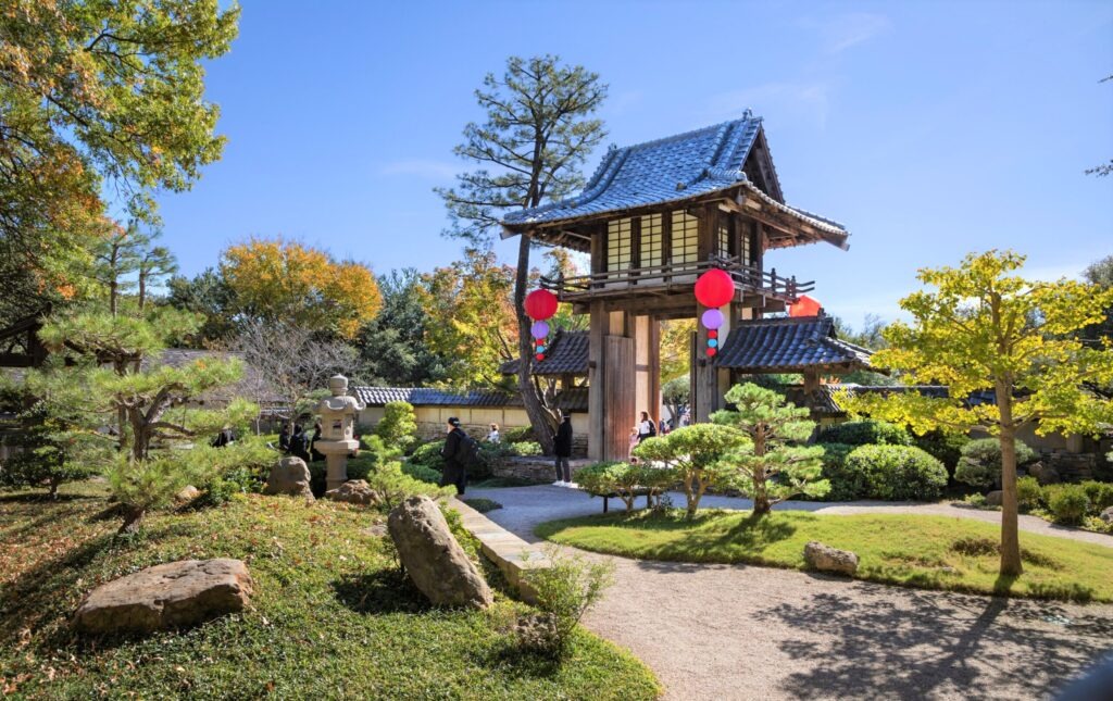The gates of the Japanese Garden decorated for the Festival