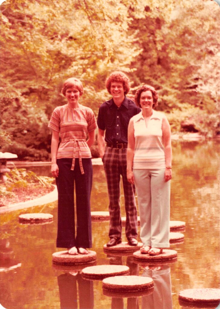 Three siblings in the Japanese Garden, 1970s