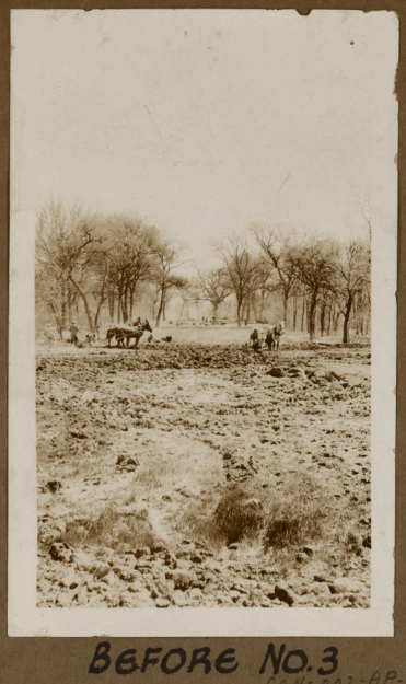 Garden under construction location unclear ca 1934. "Before and After Work Relief"