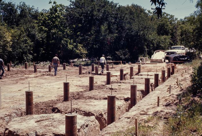 Base of the Japanese Garden Dry Garden under construction