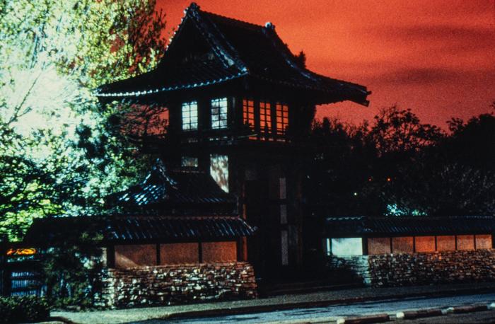 Japanese Garden entrance at dusk