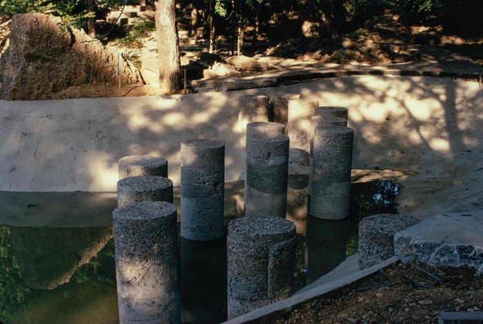 Japanese Garden stepping stones under construction