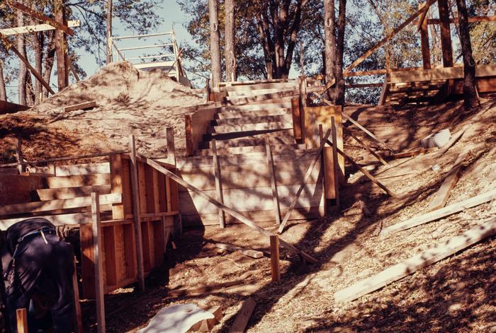 Japanese Garden stairs under construction