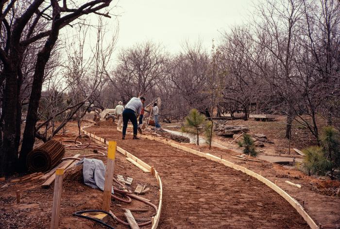 Japanese Garden footpaths under construction