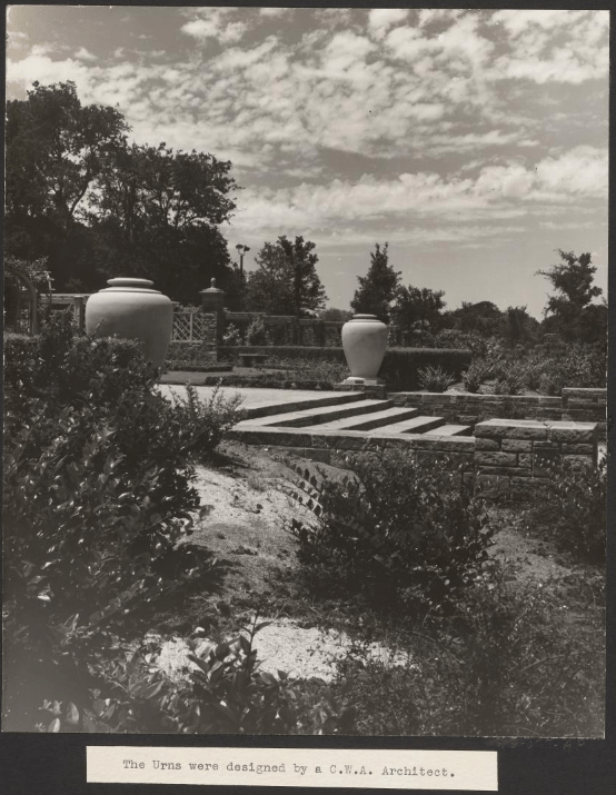 Rose Garden Urns ca 1934