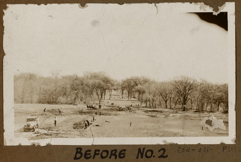 Rose Garden from Shelter House beginning construction ca 1934